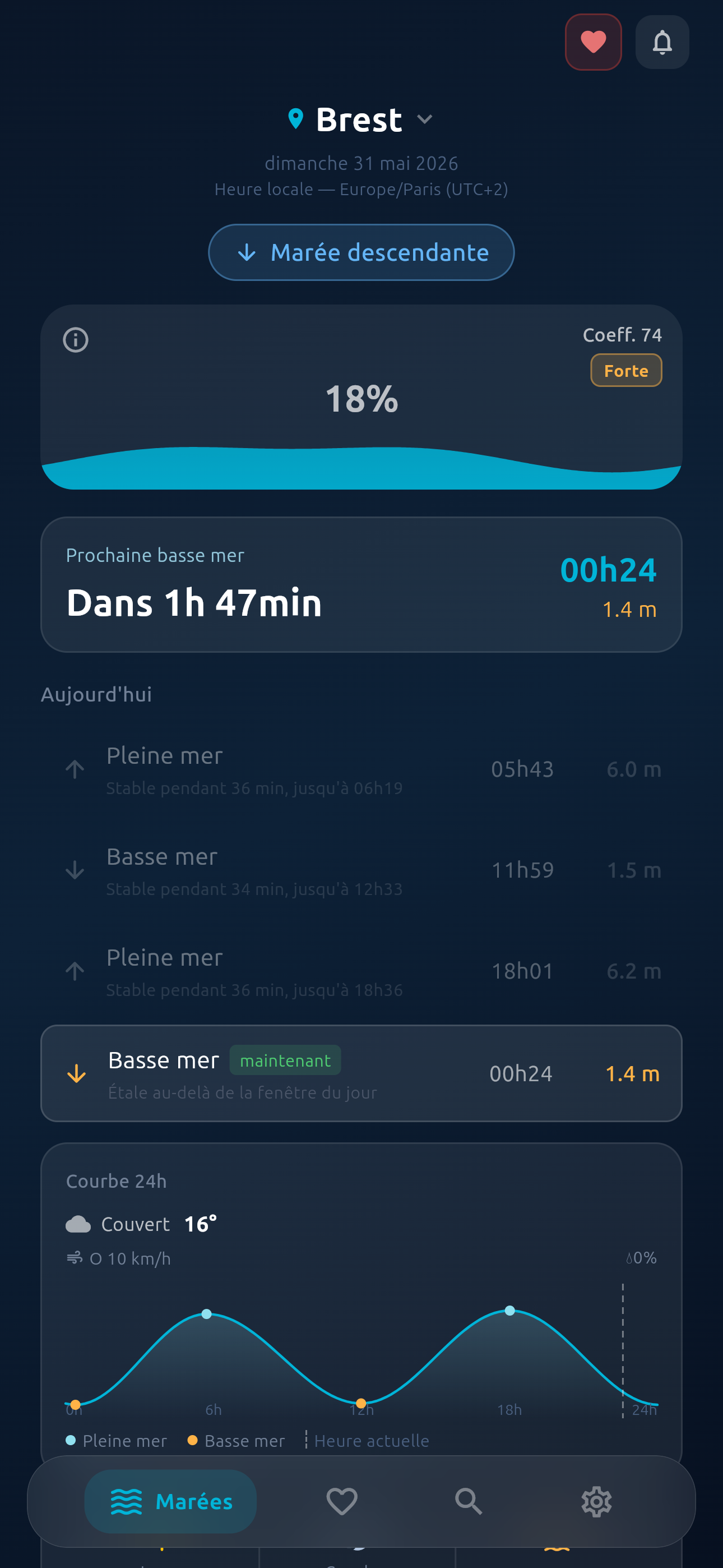 Capture d'écran Tidova — Vue principale